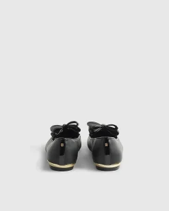 Black Bow Flat Ballet Pumps