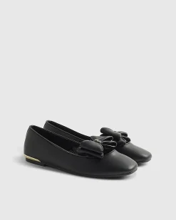 Black Bow Flat Ballet Pumps