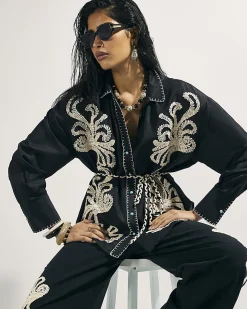 Black Broderie Shirt