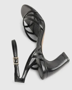 Black Caged Heeled Sandals