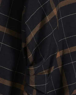 Black Check Shoulder Pad Shirt