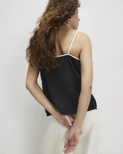 Black Contrast Trim Cami Top