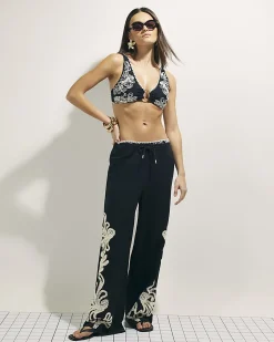 Black Cornelli Scoop Neck Bikini Top