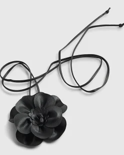Black Corsage Flower Belt