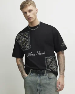 Black Cotton Ame Saint Midweight T-Shirt