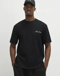 Black Cotton Blend Bandana Back T-Shirt