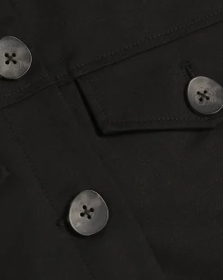 Black Cotton Blend Boxy Fit Shirt