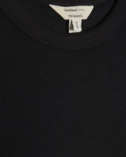 Black Cotton Blend Built In Bra Vest Top