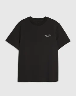 Black Cotton Blend Membership Floral T-Shirt