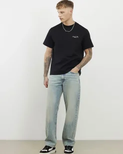Black Cotton Blend Membership Floral T-Shirt