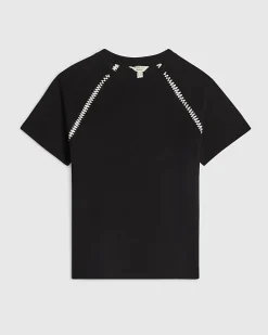 Black Cotton Cosy Whipstitch T-shirt