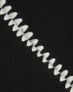 Black Cotton Cosy Whipstitch T-shirt