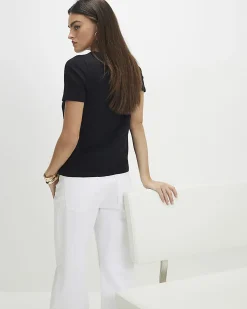 Black Cotton Short Sleeve Via Manzoni T-shirt