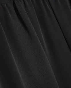 Black Crepe Wide Leg Trousers
