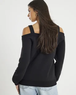 Black Cut Away Sweatshirt