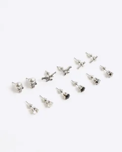 Black Eagle Motif Crystal Multipack Earrings