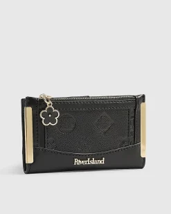 Black Embossed Monogram Mini Purse