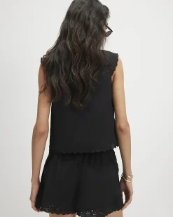 Black Embroidered Shorts