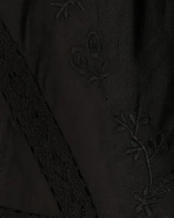 Black Embroidered Shorts