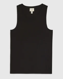 Black Essential Muscle Fit Rib Stretch Vest