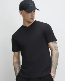 Black Essential Slim Fit V Neck T-Shirt