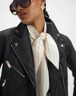 Black Faux Leather Biker Jacket