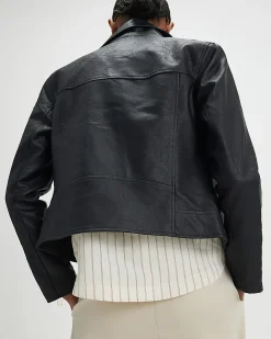 Black Faux Leather Biker Jacket