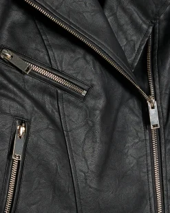 Black Faux Leather Biker Jacket