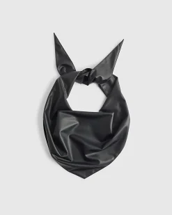 Black Faux Leather Multi Wear Scarf