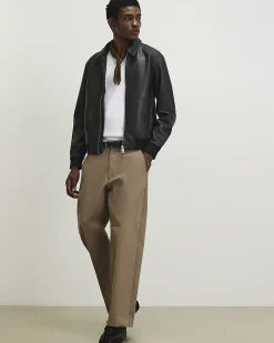 Black Faux Leather Zip Jacket