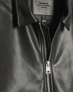 Black Faux Leather Zip Jacket