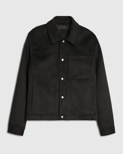 Black Faux Suede Shacket