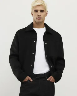 Black Faux Suede Shacket