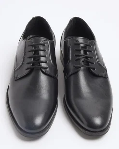 Black formal derby shoes