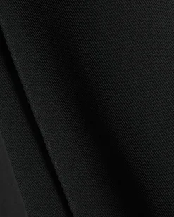 Black Frilled Trim Wide Leg Joggers