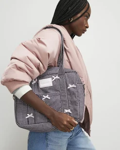 Black Gingham Bow Holdall Bag