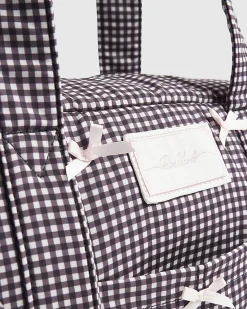 Black Gingham Bow Holdall Bag