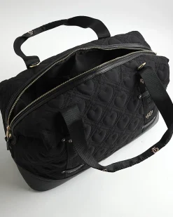 Black Heart Quilted Holdall Bag
