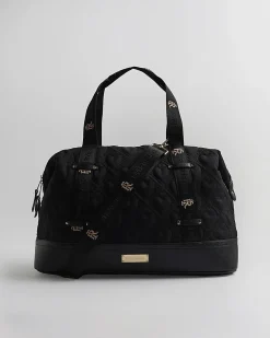 Black Heart Quilted Holdall Bag