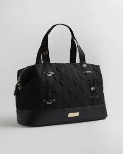 Black Heart Quilted Holdall Bag