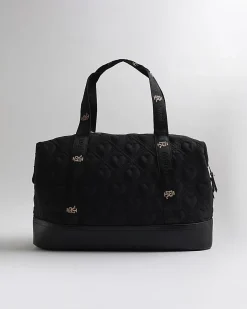 Black Heart Quilted Holdall Bag