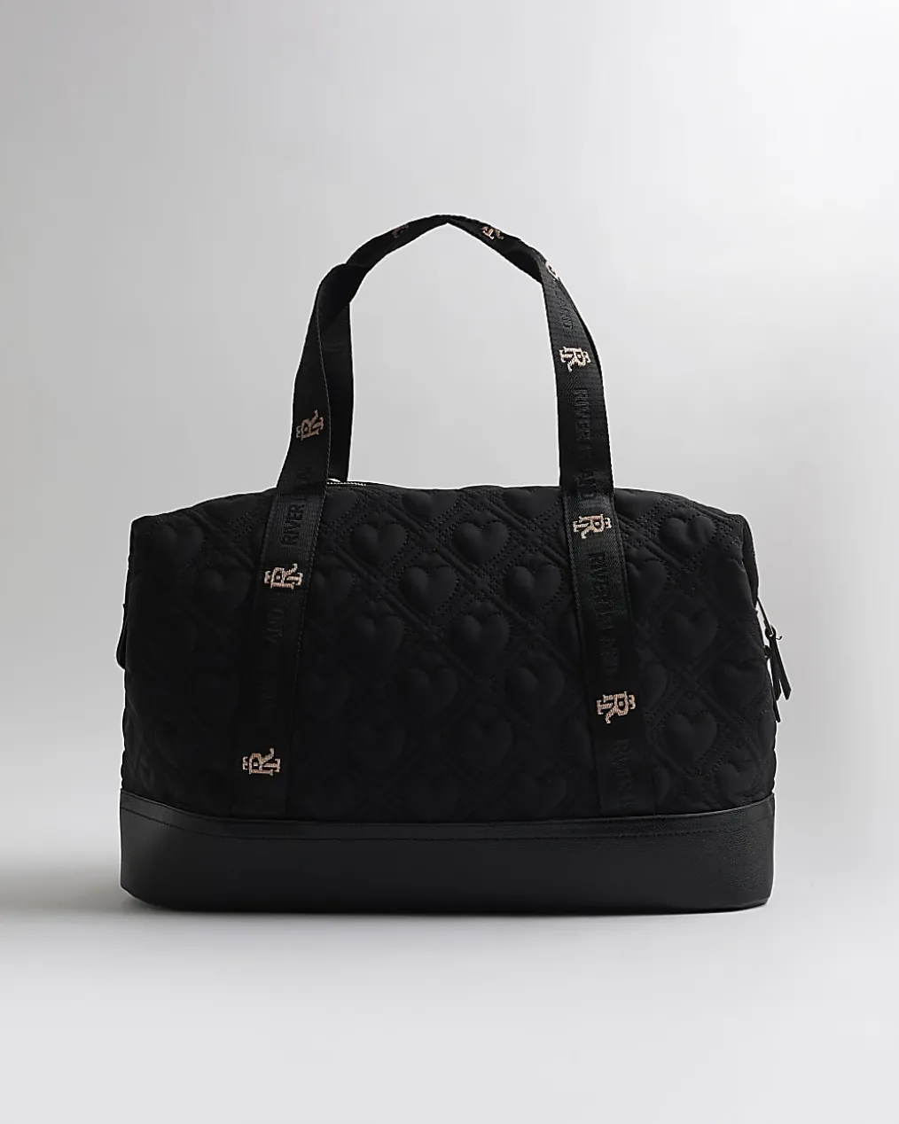 Black Heart Quilted Holdall Bag