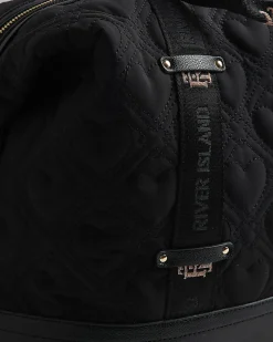 Black Heart Quilted Holdall Bag