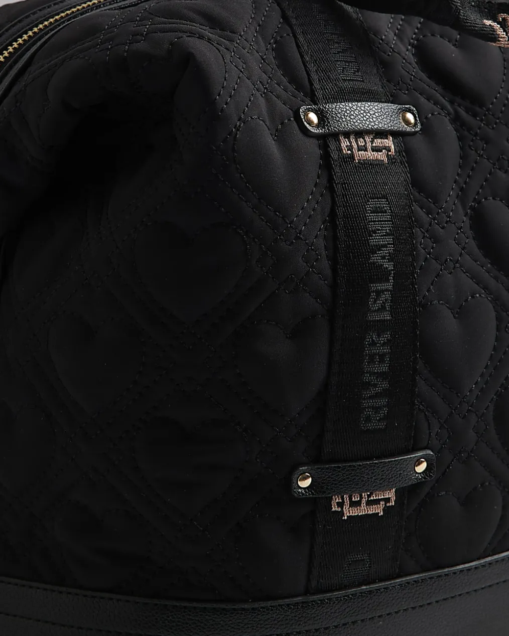 Black Heart Quilted Holdall Bag