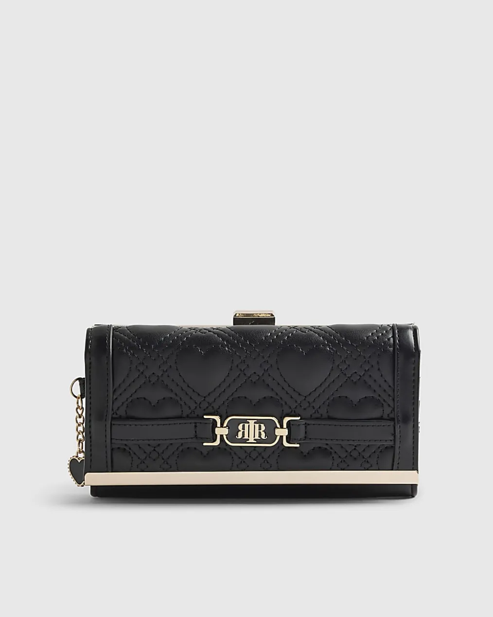 Black Heart Quilted Purse