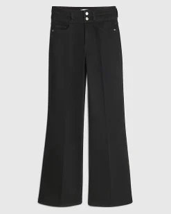 Black High Waisted Relaxed Flare Jeans