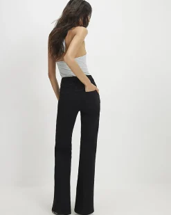 Black High Waisted Relaxed Flare Jeans