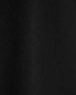 Black High Waisted Ribbed Flare Leggings