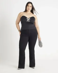 Black High Waisted Sculpt Stretch Flare Jeans