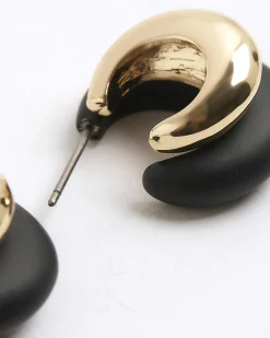 Black Hoop Earrings